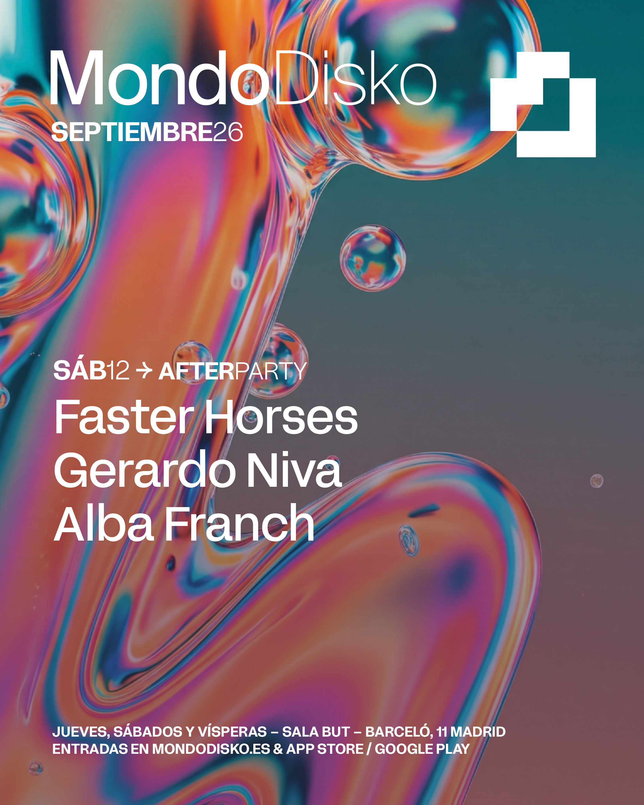 AFTERPARTY: FASTER HORSES / GERARDO NIVA / ALBA FRANCH