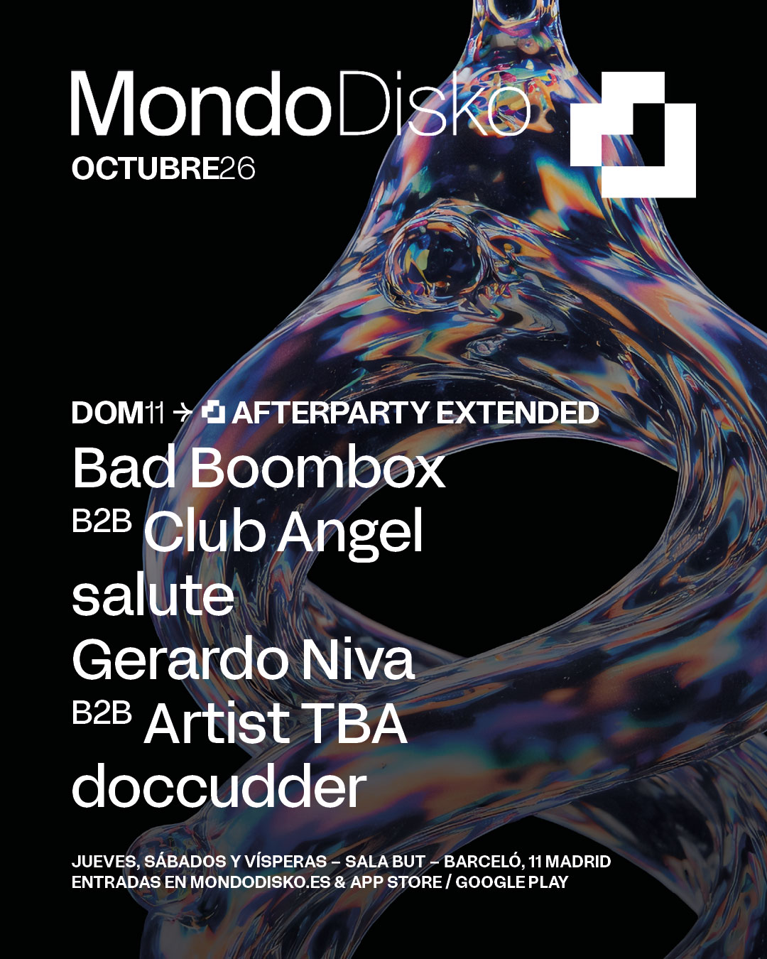 AFTERPARTY EXTENDED: BAD BOOMBOX B2B CLUB ANGEL / SALUTE / GERARDO NIVA B2B ARTIST TBA / DOCCUDDER