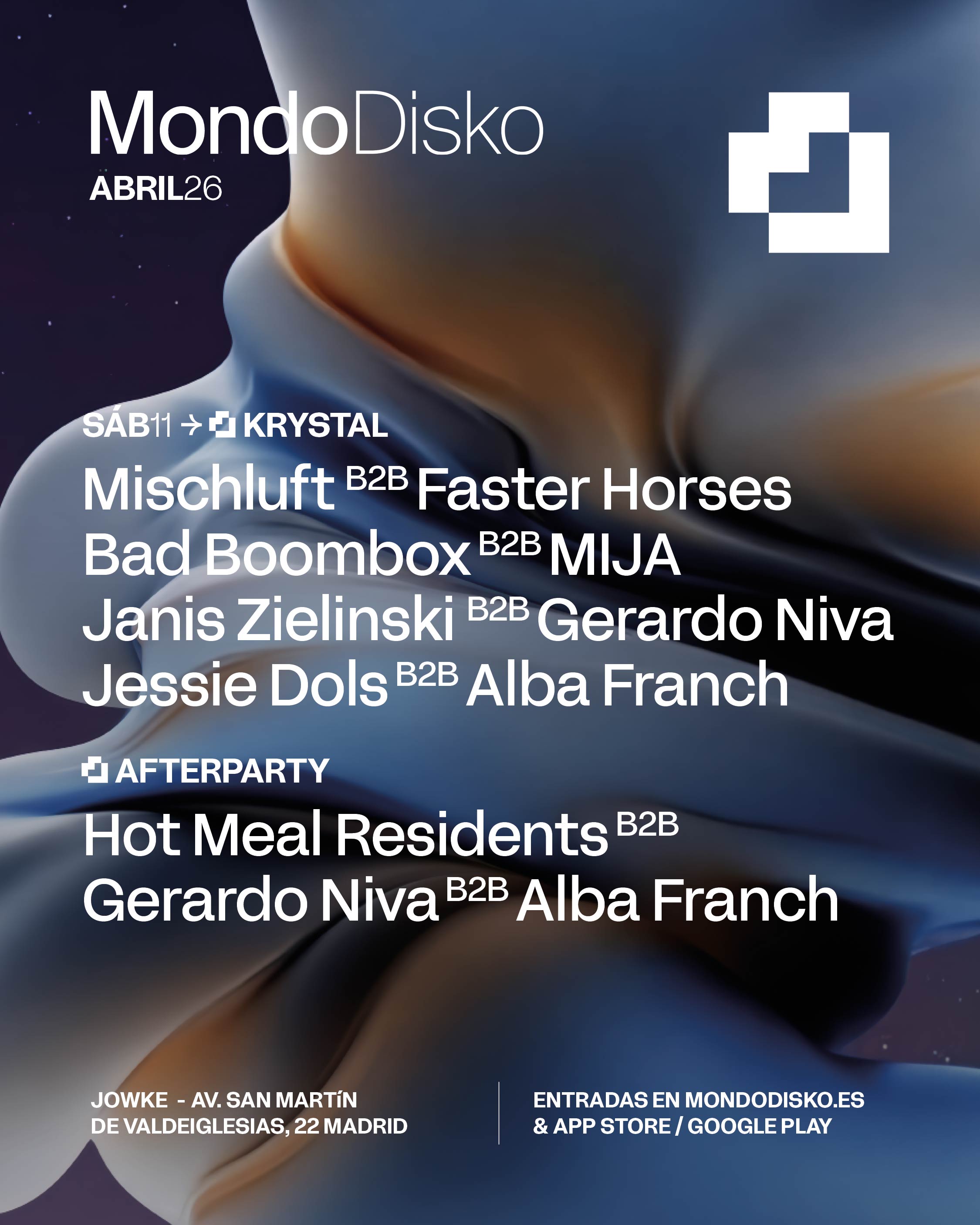MONDO KRYSTAL: MISCHLUFT B2B FASTER HORSES / BAD BOOMBOX B2B MIJA / JANIS ZIELINSKI B2B GERARDO NIVA / JESSIE DOLS B2B ALBA FRANCH 