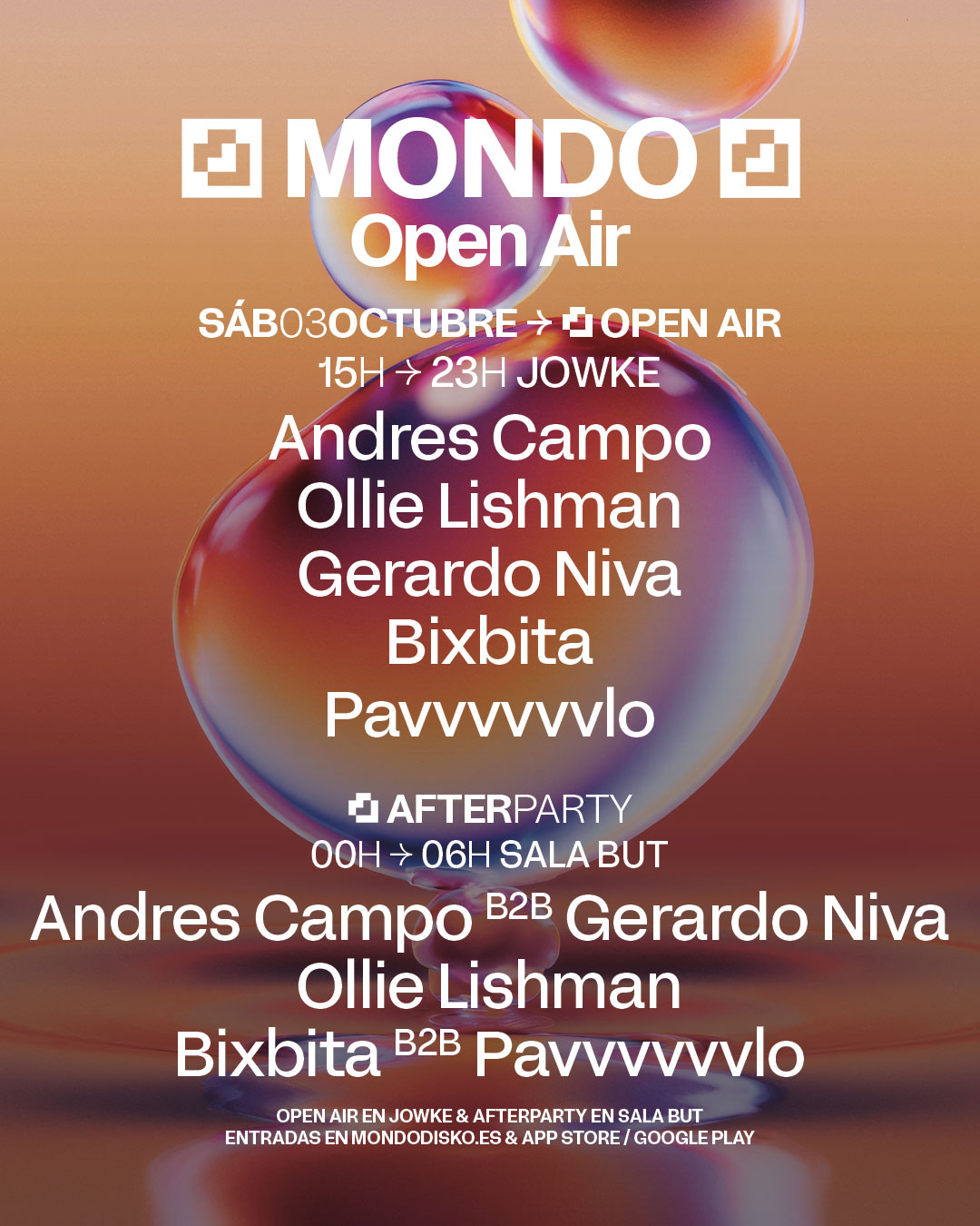 MONDO OPEN AIR: ANDRES CAMPO / OLLIE LISHMAN / GERARDO NIVA / BIXBITA / PAVVVVVVLO