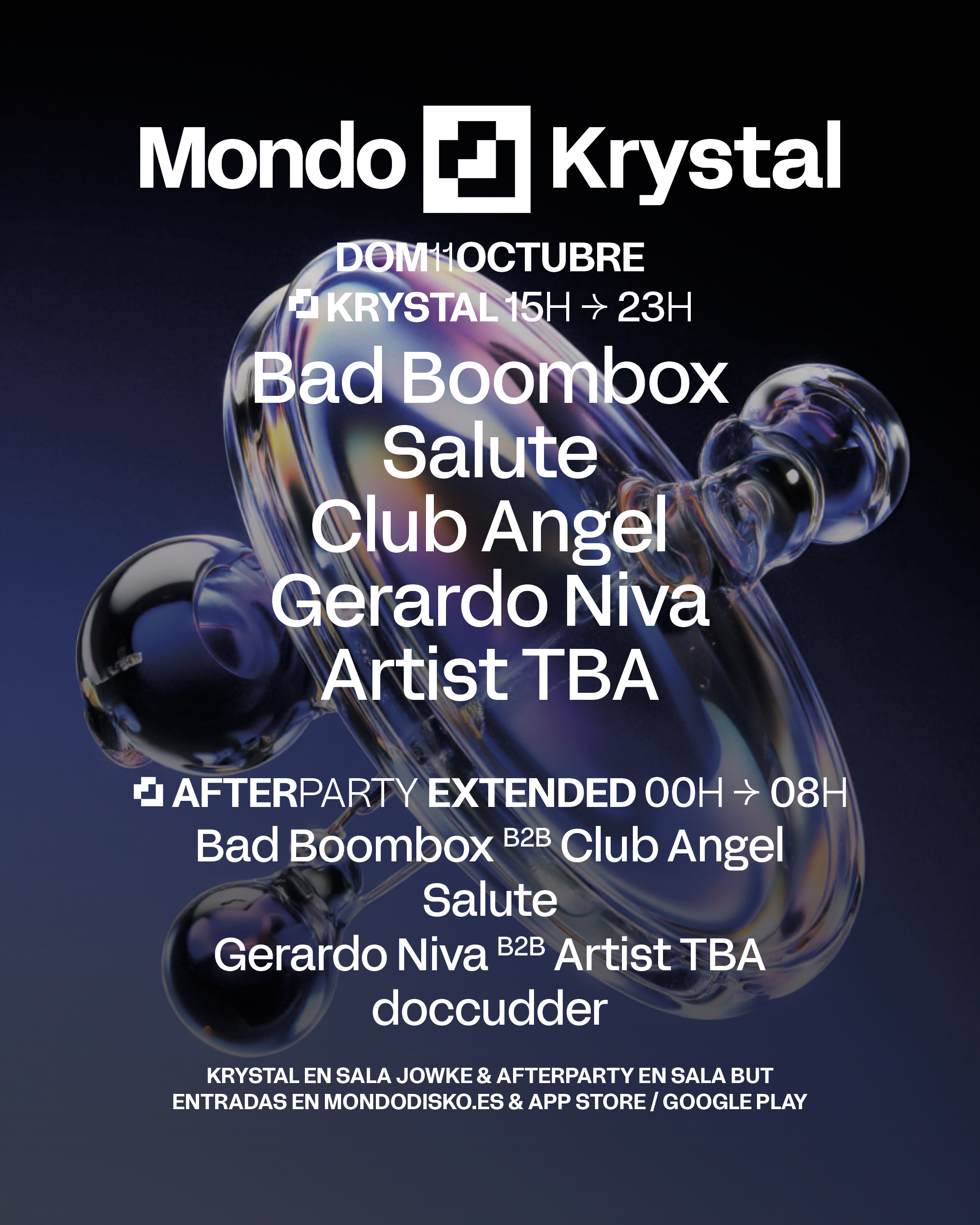 MONDO KRYSTAL: BAD BOOMBOX / SALUTE / CLUB ANGEL / GERARDO NIVA / ARTIST TBA
