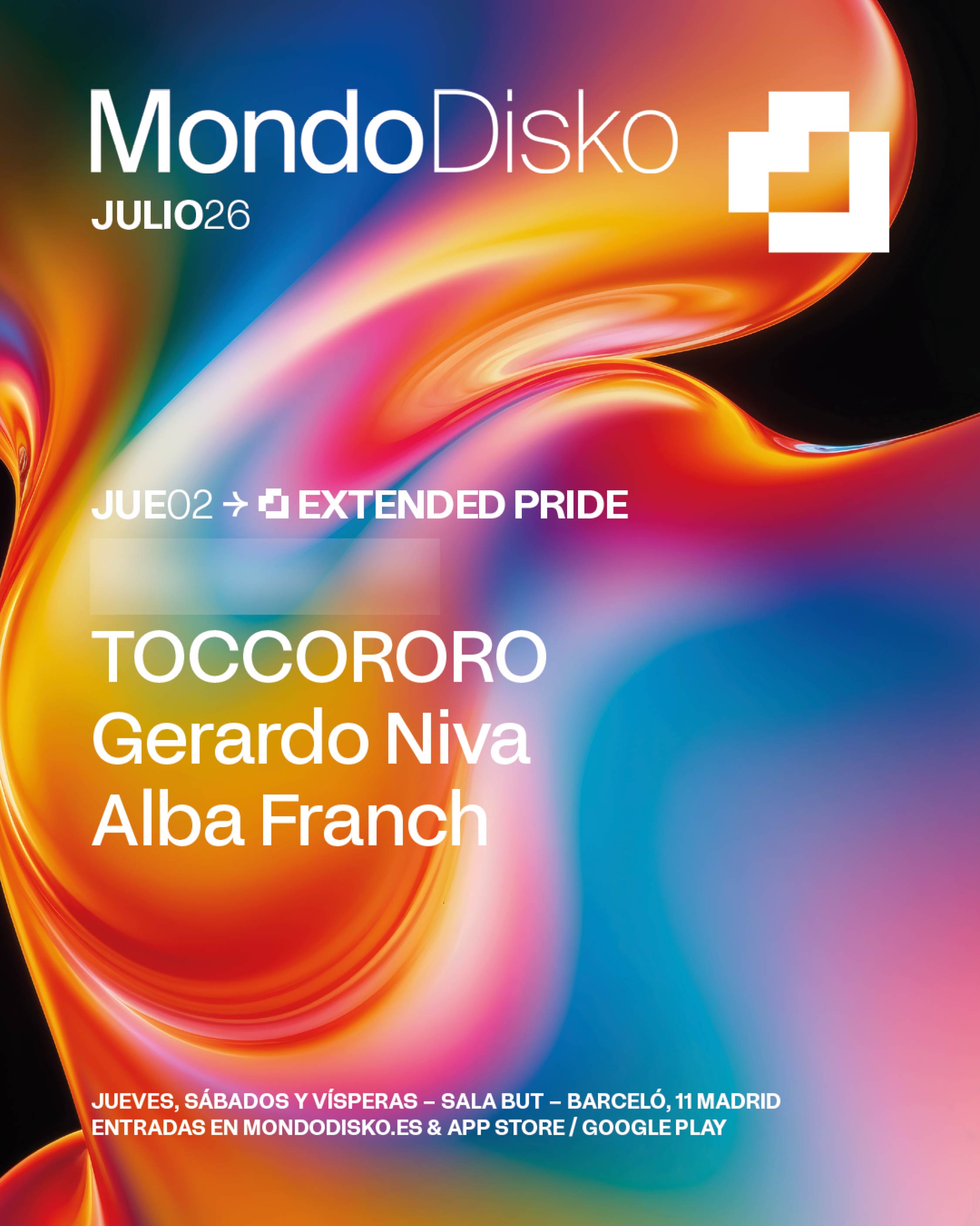 EXTENDED PRIDE: TBA / TOCCORORO / GERARDO NIVA / ALBA FRANCH