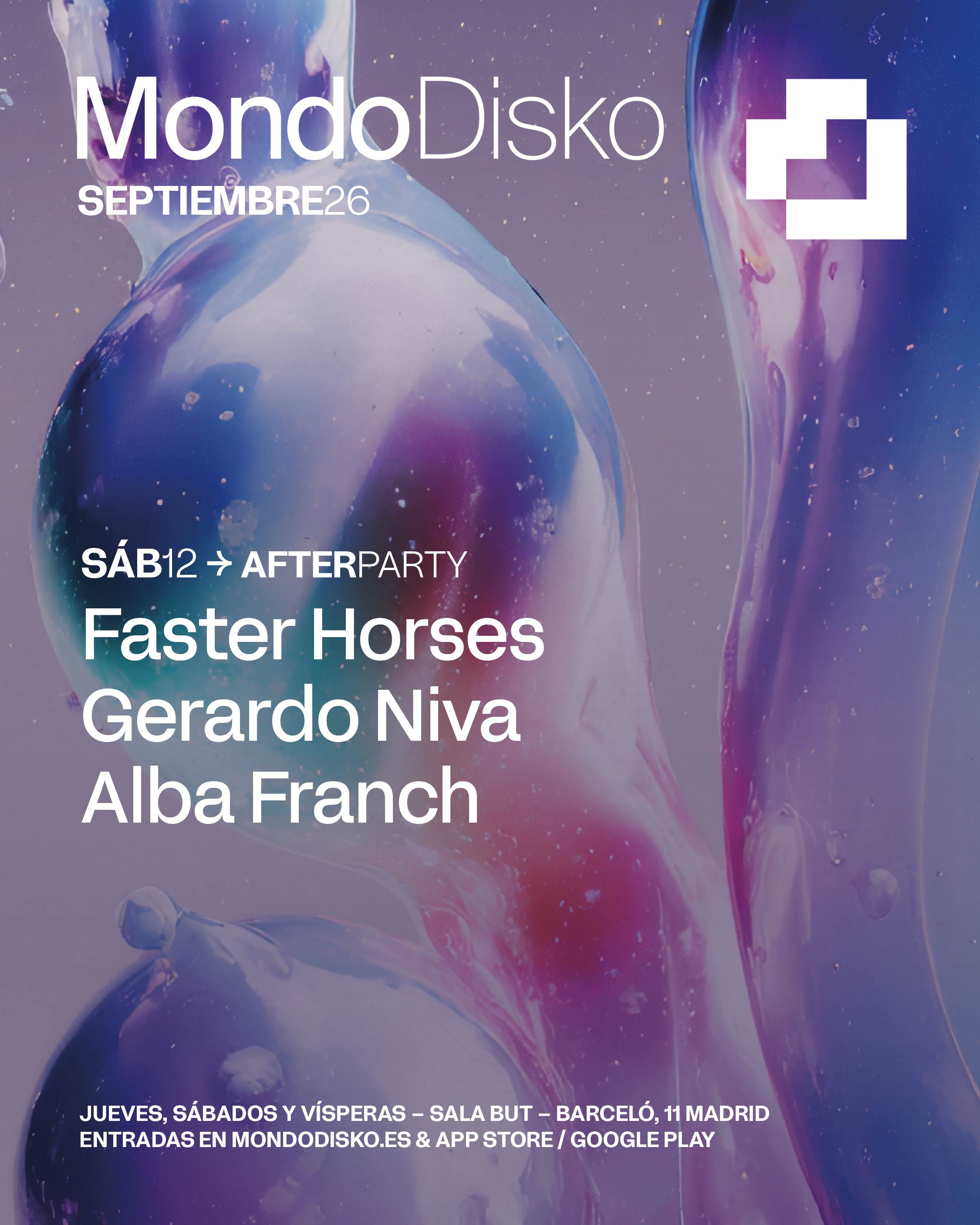 AFTERPARTY: FASTER HORSES / GERARDO NIVA / ALBA FRANCH