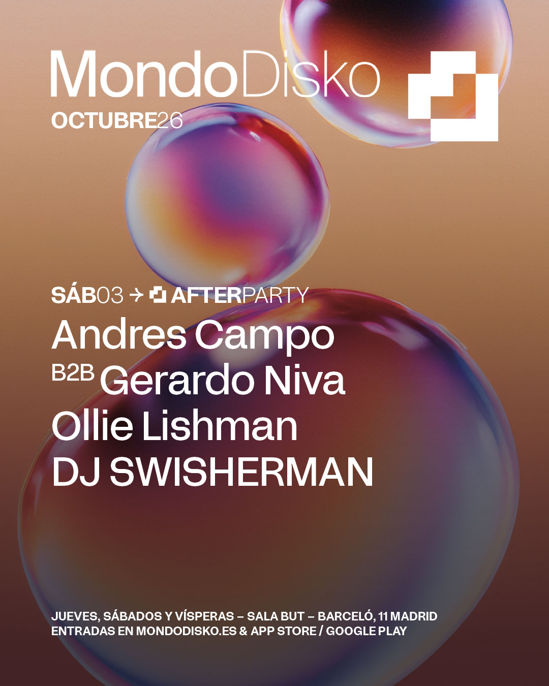 AFTERPARTY: ANDRES CAMPO B2B GERARDO NIVA / OLLIE LISHMAN / DJ SWISHERMAN